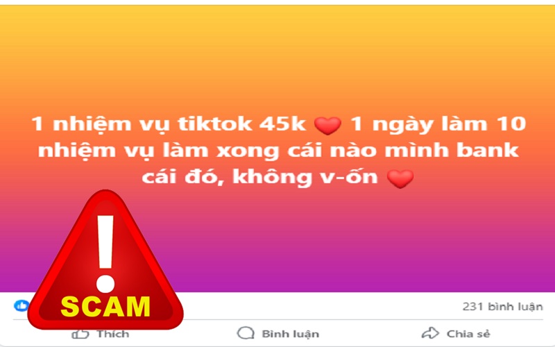 Làm nhiệm vụ Tiktok kiếm tiền có lừa đảo không