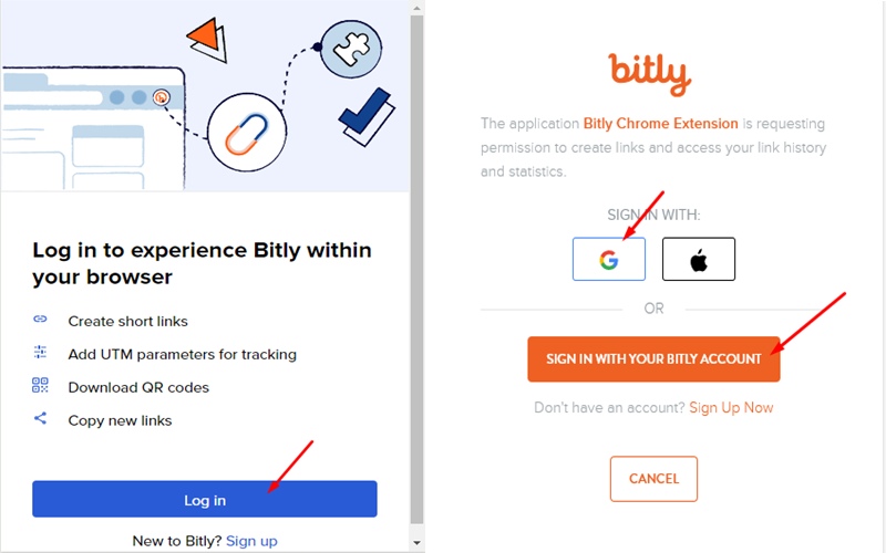 tạo link bitly