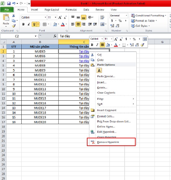 Cách link sheet trong Excel