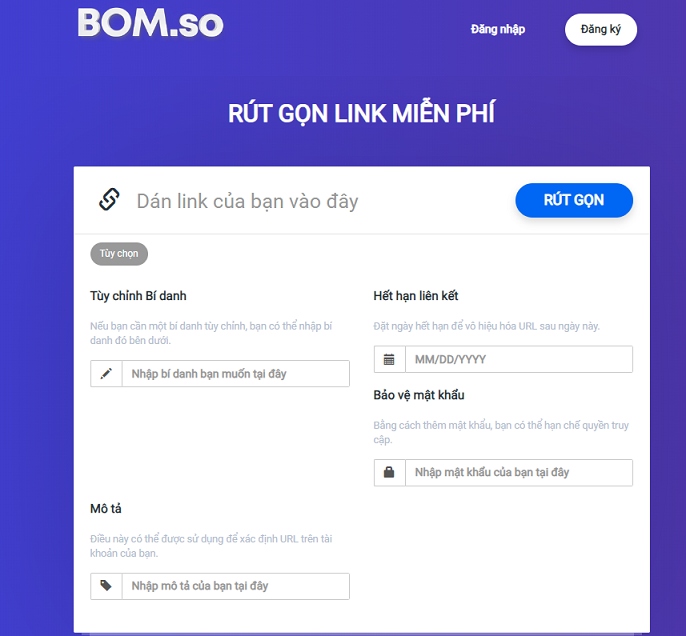 Rút gọn link bom.so