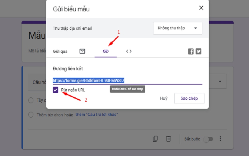 Rút gọn link form