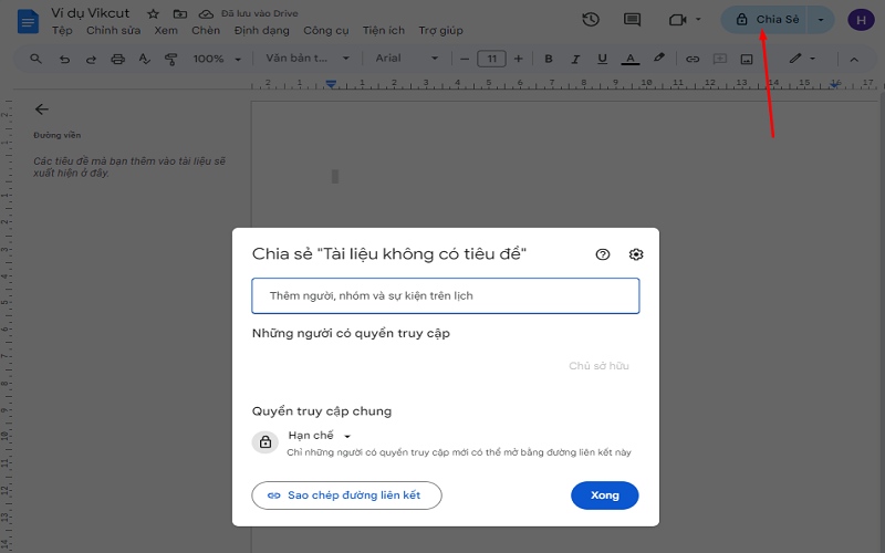 Rút gọn link google docs