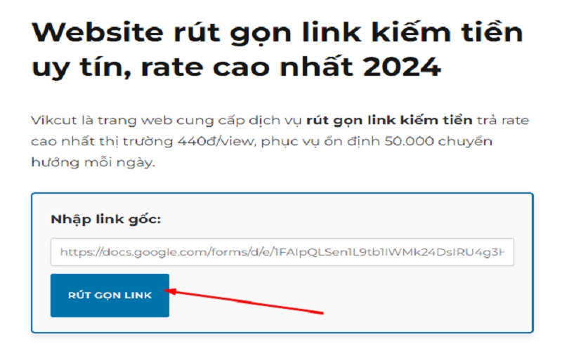 Rút gọn link Google form